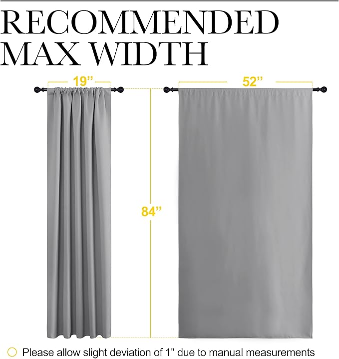 NICETOWN Blackout Curtains 84 inches Length - Energy Efficient & Noise Reducing Thermal Insulated Rod Pocket Blackout Drapes/Draperies for Living Room (Silver Grey, 2 Panels, W52 inches x L84 inches) - Image 7