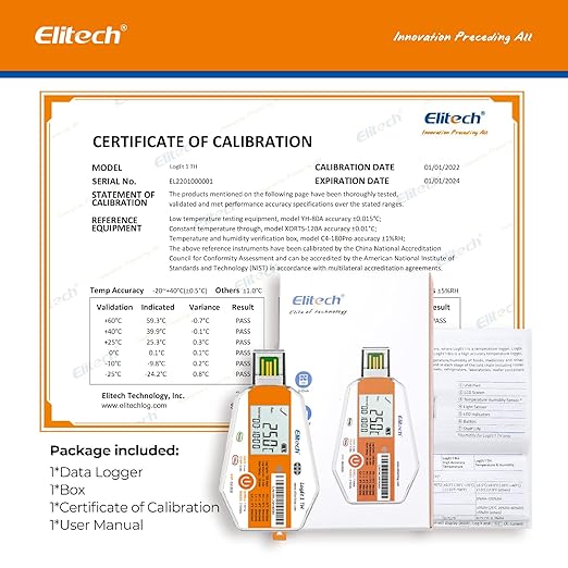 Elitech WHO PQS Certificated Temperature Humidity Data Logger with Light Sensor Single Use Temperature Recorder PDF Report USB Temperature Logger 16000 Points LogEt1-TH - Image 6