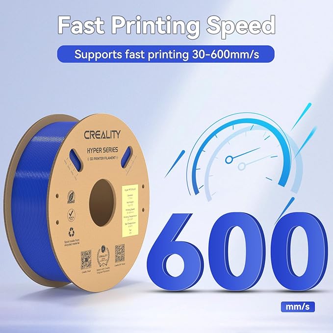 Official Creality Hyper PETG Filament, High Speed 600mm/s 3D Printer Filament PETG, 1kg(2.2lbs)/Spool 1.75mm, Dimensional Accuracy ± 0.05 mm (Blue) - Image 3