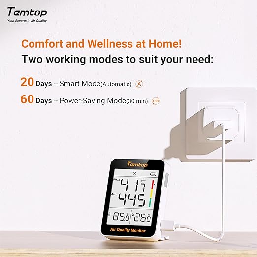 Temtop Air Quality Monitor Indoor Thermo-Hygrometer - PM2.5, AQI, Temperature, and Humidity Meter for Home, Office, or School, Air Quality Measurement, 60-Day Battery Life, S1 UP, 30-Pack - Image 9