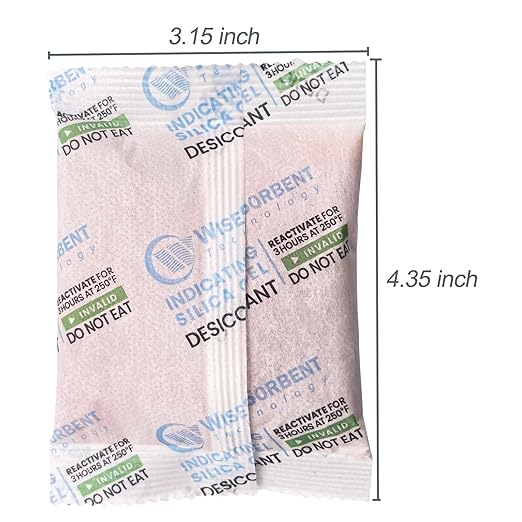 [6 Packs] 50g Desiccant Packs, Indicating Silica Gel Packets, Rechargeable Desiccant Packs, Desiccant Moisture Absorber for Storage - Image 4