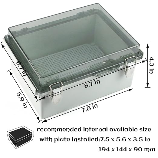 Sunnyglade ABS Plastic Dustproof Waterproof IP65 Junction Box Universal Durable Electrical Project Enclosure with Lock (6.7"x8.7"x4.3" CC) - Image 4