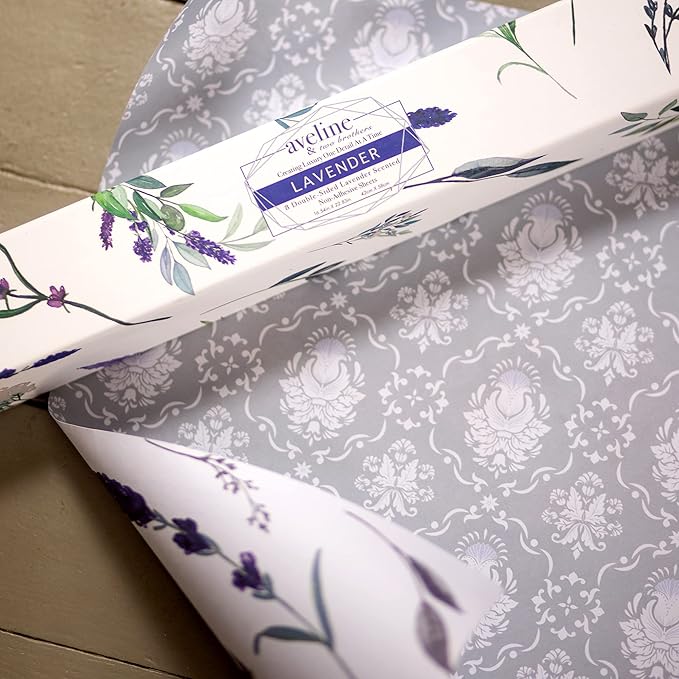 8X Lavender Scented Drawer Liners for Dresser - Scented Drawer Liner is Ideal for Cabinet, Dresser, Shelf, Cupboards - Double-Sided Pattern Non Adhesive Contact Paper for Shelves is Ideal Winter Gift - Image 8