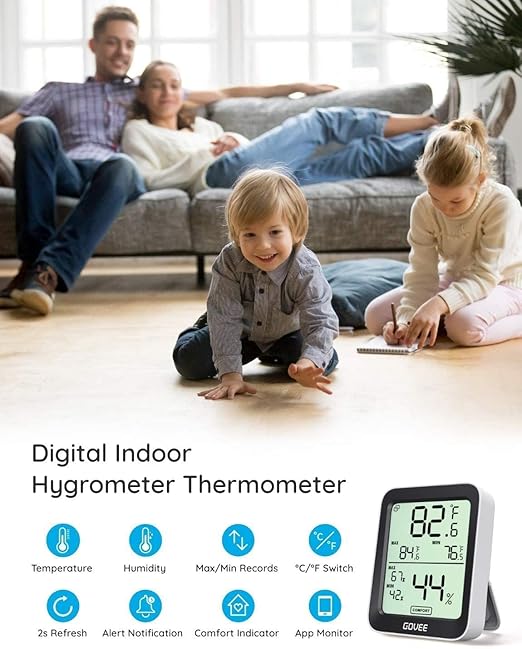 Govee Digital Hygrometer Indoor Thermometer Room H5075, Bluetooth Temperature Humidity Meter with 164ft Remote App Control, Notification Alerts, 2 Years Data Storage Export for Bedroom, Wine Cellar - Image 3