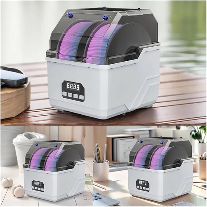 Compatible with KINGROON 3D Filament Dry Box 2 Rolls Fila Dryer All Arround Heating Adjustable 40-60°C Drybox 2KG Drying Box for 1KG 250g Spool(US Plug) - Image 5