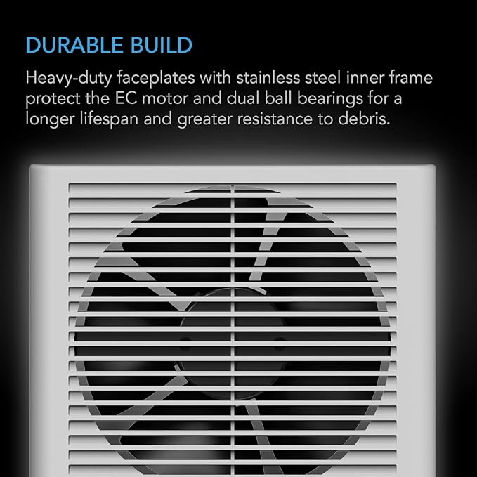 AC Infinity Room to Room Fan 8”, Two-Way Reversible Airflow Through-the-Wall Fan with Temperature Controller, Quiet Precise 10-Level Speeds for In-Wall Kitchen, Laundry Room, and Workshops - Image 5