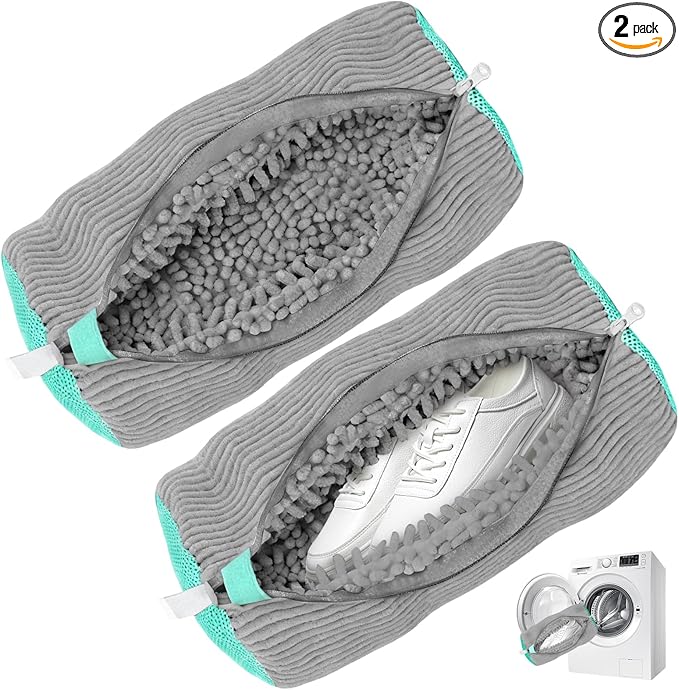 Shoe Washing Machine Bag, Shoe Cleaning Bag, Reusable Laundry Shoes Bag for Washer & Dryer Cleans & Protects All Shoes Types 2PCS (Grey) by Unknown