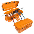 Flemoon [2 Pack] Outdoor Electrical Box Waterproof, Medium Weatherproof Electrical Box (11.5x5.2x4 inch) w/6 Cable Entry Ports, Extension Cord Cover for Power Strip, Timer, Holiday Light, Orange by FLEMOON