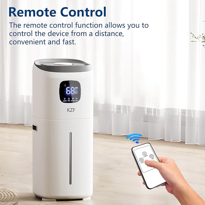 KZF 15L Humidifiers for Bedroom Large Room - 2000 Sq.ft Coverage, 72Hrs Runtime, Top Fill, 26dB Quiet, 3 Mist Levels & Diffuser, Auto Shut-Off, Ready for Baby Nursery and Plants - Image 3