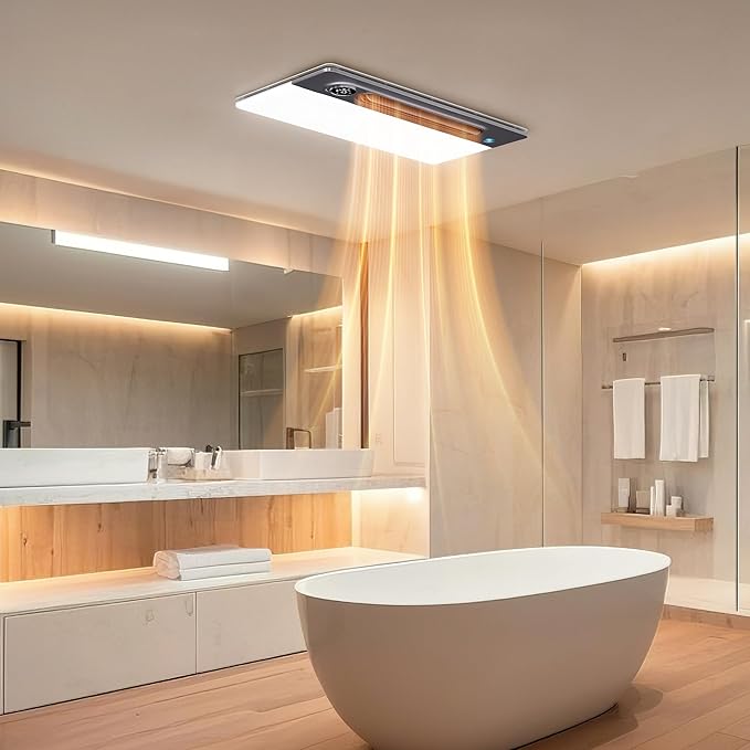Bathroom Fan with Light and 1900W Heater, 180 CFM Ventilation, Remote Control,Quiet Exhaust, 4-in-1 Design for Heating, Lighting, Ventilation & Air Circulation for Comfort in Any Season - Image 5