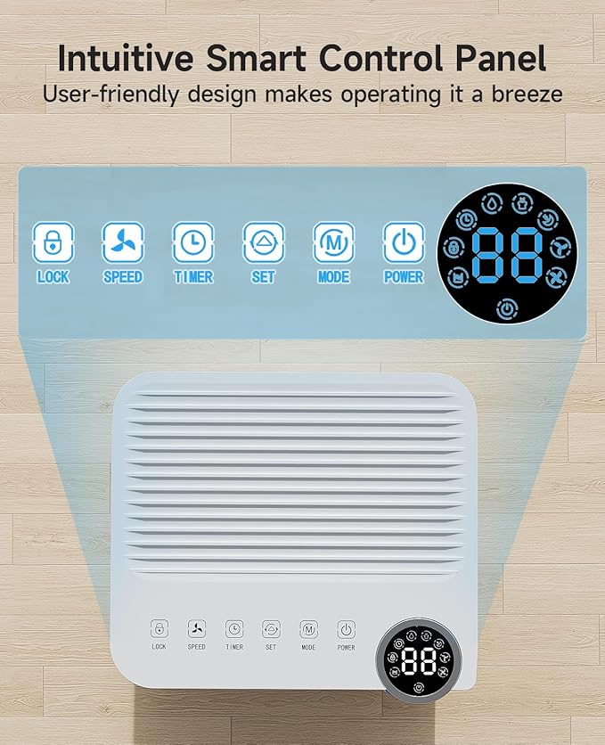2500 Sq.Ft Dehumidifier for Basement with Drain Hose, 34 Pints Dehumidifiers for Home Large Room Bathroom Bedroom,3 Modes, Adjustable Humidity Control, Timer, Auto Defrost, Sleep Mode - Image 5