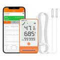 Elitech GSP-6 Bluetooth Data Logger Temperature Humidity for Refrigerator with Shadow Data 100000 Points Export PDF/CSV Report, Pharmacy Vaccine DDL Calibration Certificate, MAX MIN with Dual Probe by Elitech