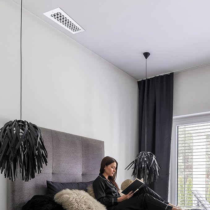 SABA Home Decor Air Vent Cover Grille - Acrylic Plexiglass 4" x 12" Duct Opening, 6" x 14" Overall White Finish Covers for Walls & Ceilings NOT for Floor USE, Venetian (4" x 12" with Screws, White) - Image 8