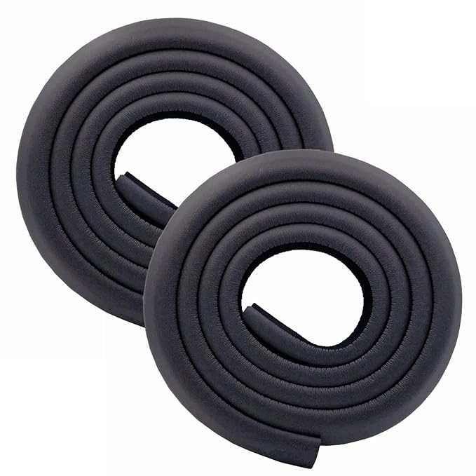 M2cbridge L Shape Extra Thick Furniture Table Edge Protectors Foam (Black (6.5ft x 2)) by M2cbridge