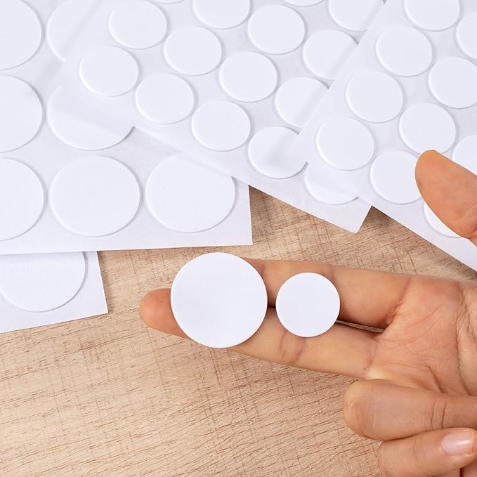 200 Pcs Small Felt Furniture Pads, Self-Adhesive EVA Foam Dot Circles, Round Felt Furniture Stickers for Desks Drawers Vases Photo Frames Cabinets Doors Candlesticks- White, 2 Sizes - Image 3
