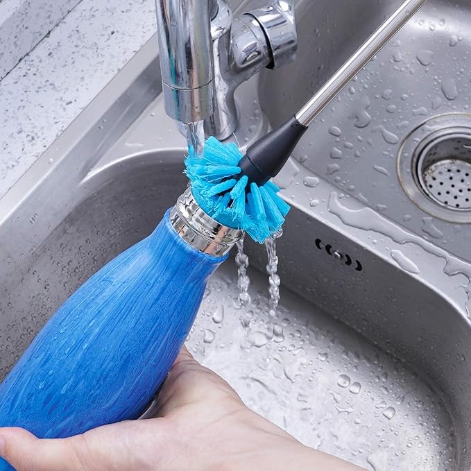 Stainless Steel Water Bottle Brush, Long Handle Scrubbing Brush, Built for Cleaning Sports Bottles, Baby Bottles, Cups, Coffee Mugs, Glasswares, Wine Decanters, Flask, 2 Pack, 13 in - Image 7