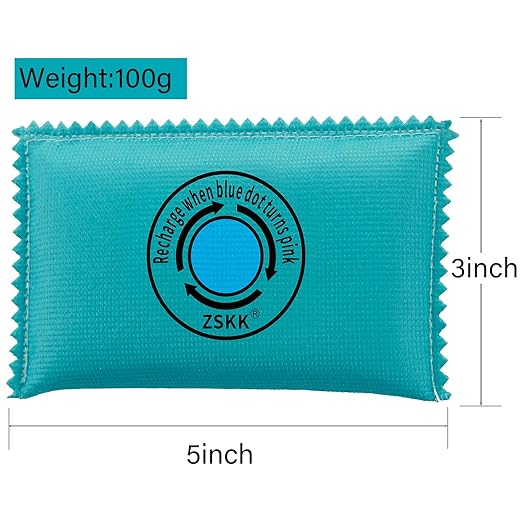 100g Rechargeable Desiccant Pack of 5,Silica Gel Desiccant Packets,Moisture Absorbers for Storage Bins, Suitcase,Gun Safe, 3D Filaments, Electronics,Desiccant Dehumidifier for Closets,Cars - Image 2