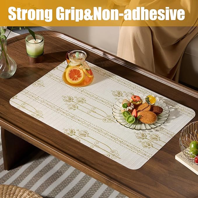 Drawer and Shelf Liner for Kitchen Cabinets Non-Adhesive Drawer Liners Floral Shelf Liners for Kitchen Non-Slip Cabinet Liner Strong Grip Waterproof Liners Easy to Clean 12IN × 16.4FT - Image 2