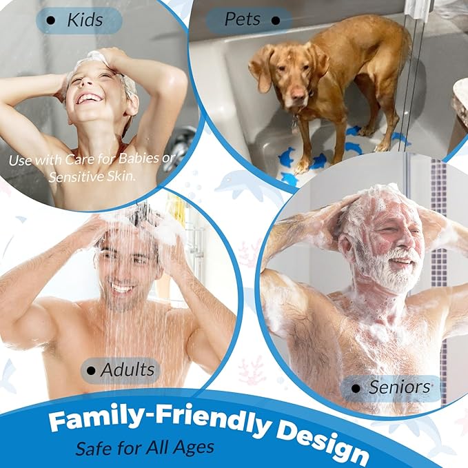 S&X Bathtub Non Slip Stickers,Grippy Dolphin Adhesive Treads – Fine Gritty Textured Surface – Pack of 12 Shower Floor Non Slip Stickers – Comfortable Grip On Slipper Surfaces - Image 6