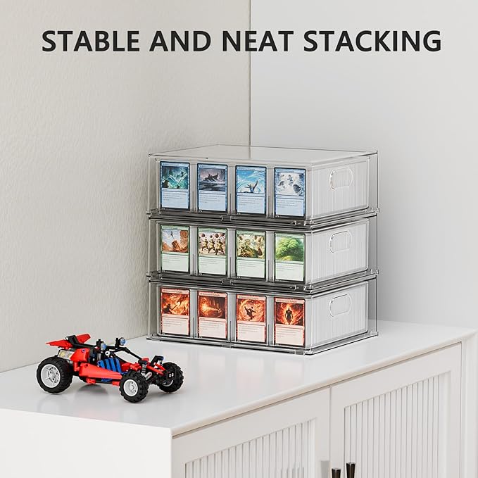 Trading Card Storage Box - Clear Large Storage Organizer Holds 3200 Cards with Dividers and Foam Blocks – Display Case for TCG, MTG & Sports Cards (1-Pack) - Image 6