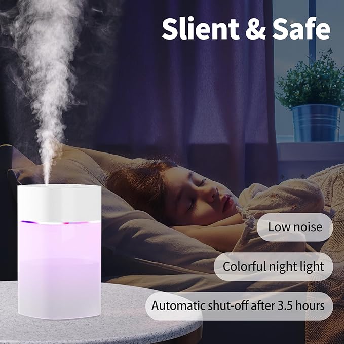 Small Humidifier for Plant, Cool Mist Humidifiers for Bedroom, Desk Mini Personal Humidifiers for Office Car, Portable Humidifier for Travel - Image 3
