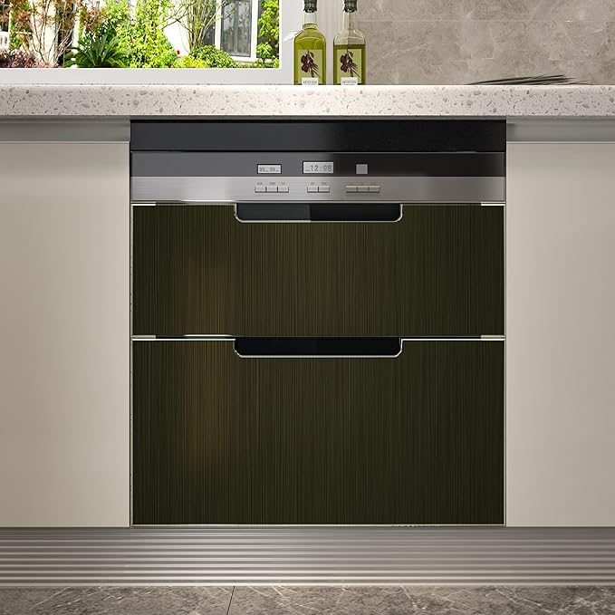 CRE8TIVE Thick Bronze Black Stainless Steel Contact Paper Peel and Stick 12"x80" Brushed Metallic Wallpaper Removable Heat Resistant Vinyl Roll for Kitchen Appliances Refrigerator Microwave Oven - Image 3