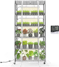 Bstrip Indoor Greenhouse with Grow Light, Mini Green house with 5 Pack T8 Full Spectrum Plant Lights, Plant Shelf with Tent for Indoor Plant, Seed Starting, Seed Tray, 35.4"x13.8"x71" by Bstrip
