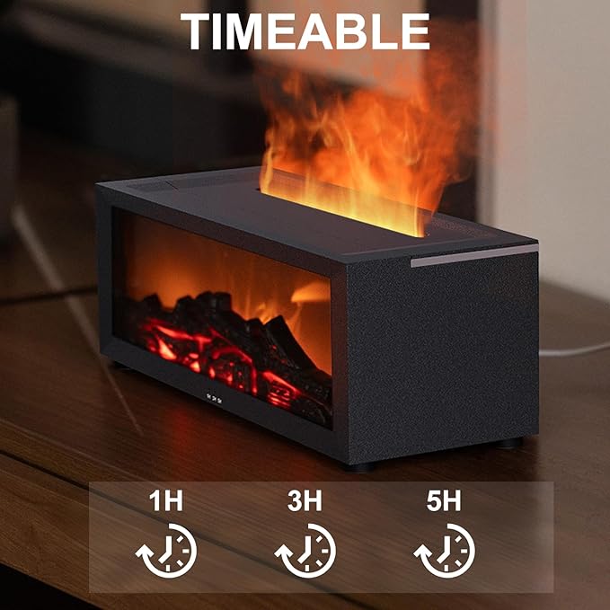Fireplace Aroma Essential Oil Diffuser, 150ml Ultrasonic Humidifier, Scent Aroma Diffuser with Remote Control & Timer for Home, Bedroom, Office, Yoga - Image 7