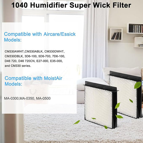 1040 Humidifier Super Wick Filter Compatible with Aircare Essick Bemis MoistAir Humidifier B40 B40-C 3D6-100 5D6-700 7D6-100 D46-720 E27-000 E35-000 CM330 B23-810 MA0300 MA-0500 (4 Pack) - Image 2