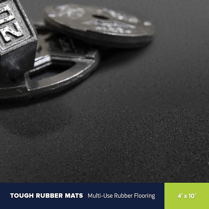 Flooring Inc's 1/4" Thick Tough Rubber Flooring Roll | Flexible Recycled Rubber Floor Mats for Home Gym | Heavy Duty Rubber Mat for Home Gyms, Sheds, Horse Stall Mat or Trailer - Image 2
