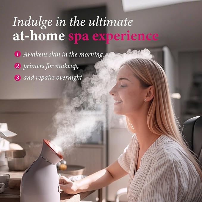 Colorfarm Facial Steamer Nano Ionic: Face Steamer Deep Cleaning Unclogs Pores - Humidifier Hot Mist Home Sauna Spa for Women Men Sinuses Moisturizing - Image 8