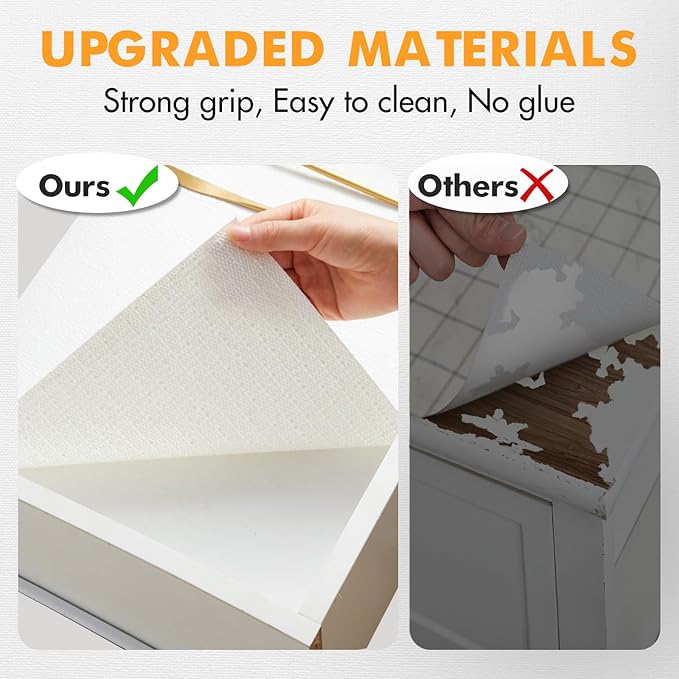 Viseeko Shelf and Drawer Liner for Kitchen Cabinet, Non-Adhesive Cabinet Liners for Shelves, Strong Grip Shelf Paper Non-Slip Waterproof Easy to Cut for Dresser Cupboard, White, 24 in x 10 ft - Image 8