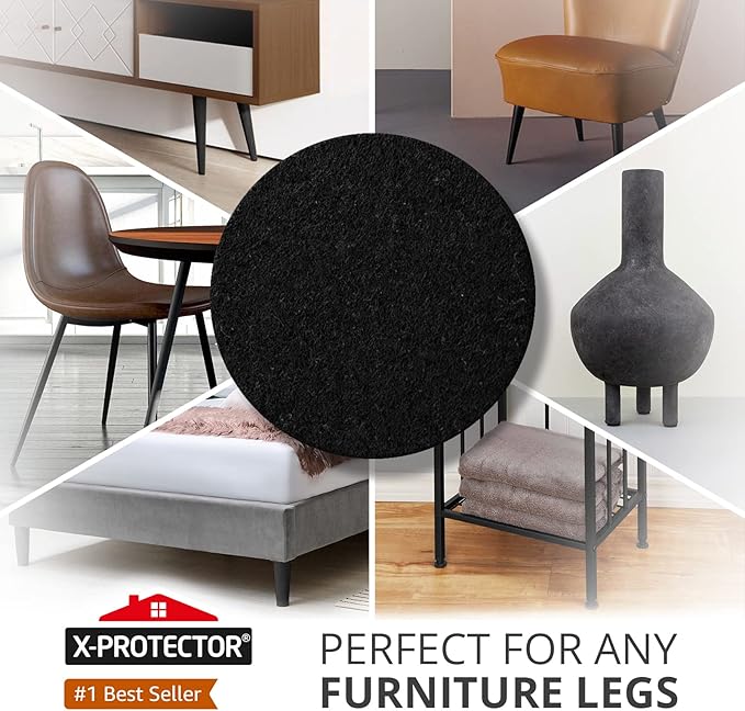Felt Furniture Pads X-PROTECTOR 8 PCS - Premium 6” x 4 3/8” Heavy Duty Black Felt Sheets! Cut Large Furniture Pads to The Size You Need - The Best Felt Floor Protectors for Any Hard Floor! - Image 2
