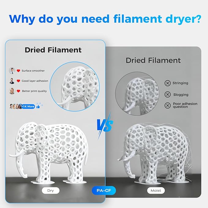 Creality Filament Dryer 4 Spools, Space Pi X4L Filament Storage Box, Dual Heating Chambers Dual 200W PTC Heats, Fast Drying & Moisture-Free Storage, for PLA, PETG, TPU, ABS 1.75/2.85mm - Image 3
