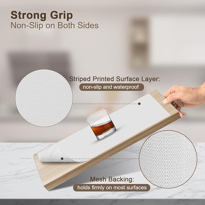 OcePor Non-Adhesive Drawer and Shelf Liner 12IN x 30FT, Non Slip Cabinet and Cupboard Liner, Kitchen Cabinet Liners for Shelves,Waterproof Drawer Shelf Liners for Cabinets/Bathroom Cupboard, White - Image 2