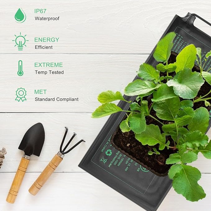 Seedling Heat Mat Hydroponic Plants Heating Pad, Seed Starting Greenhouse and Germination, Waterproof Durable Heating Pad for Indoor Home Gardening Seed Starter(10“x20.75”) - Image 3