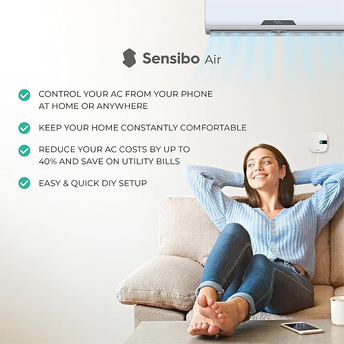 Sensibo Air - Smart Air Conditioner Controller. Apple HomeKit Certified. 60-Seconds Installation. Maintains Comfort and Energy Saving Features. Compatible with Google, Alexa, Apple HomeKit & Siri - Image 2