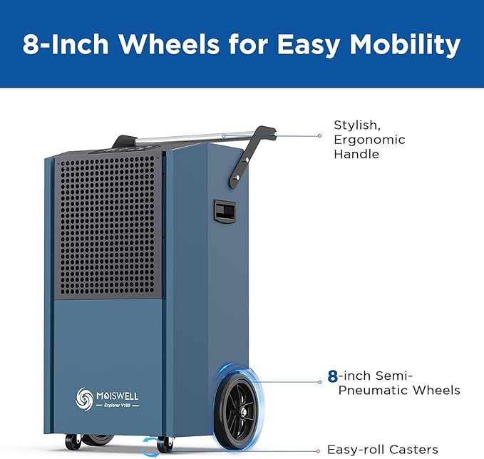 190 Pints Commercial Dehumidifier with Pump Portable Industrial Heavy Duty Moisture Removal Dehumidifiers for Basements with Auto Drain,Powerful Humidity Control for Large Spaces - Image 5