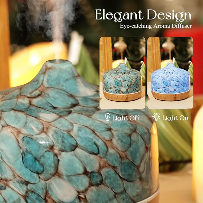 Porseme 500ml Essential Oil Diffuser, Aroma Ultrasonic Humidifier with Remote Control, BPA Free, Auto Shut-Off, 7 Color LED Light for Bedroom - Image 7