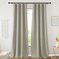 NICETOWN Natural Curtains 108" Length for Living Room, Room Darkening Drapes Thermal Insulated Luxury and Thick Window Ceiling Panels for Farmhouse Family Room, 52" Wide, 2 PCs by NICETOWN