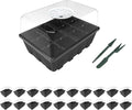 Gardzen 20 Pack Seed Starting Tray, Plant Germination Trays, Seed Starter Kit with Adjustable Humidity Vented Dome, Plant Growing Kit 6.6" x 4.5", Total 240-Cell, Black by Gardzen