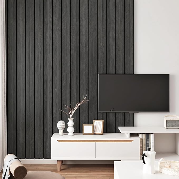 200"x23.6" 3D Wood Panels for Interior Wall Decor Peel and Stick Acoustic Wood Slat Wall Panel Self Adhesive Soundproof Wooden Slats Paneling Wallpaper for Bedroom Living Room Gym Backdrop - Image 7