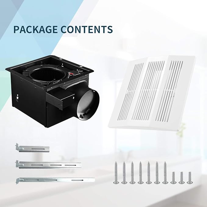 Tech Drive Bathroom Ventilation and Exhaust Fan with Humidity sensor,110CFM 0.8 Sones with 6inch Duct - Image 8