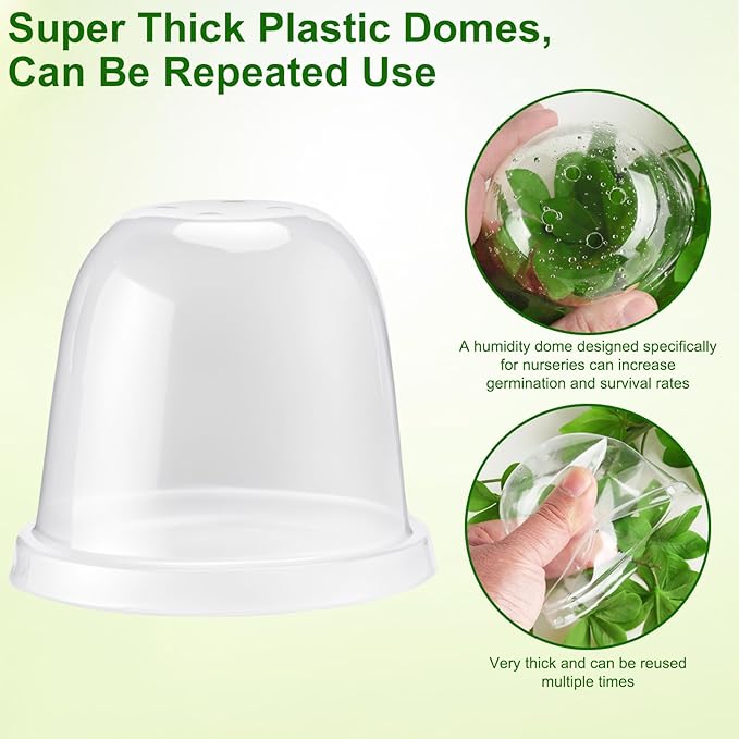 36 Set 3.15 Inch Peat Pots Plant Starters for Seedling with Humidity Dome,Herb Seed Starter Pots Kits, Garden Germination Nursery Pot wit 36 Plant Labels, 2 Transplant Tools. - Image 4