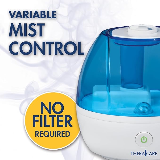 Thera|Care Cool Mist Ultrasonic Humidifier | For Medium Size Rooms | No Filter Required | 16 Hour Run Time - Image 5