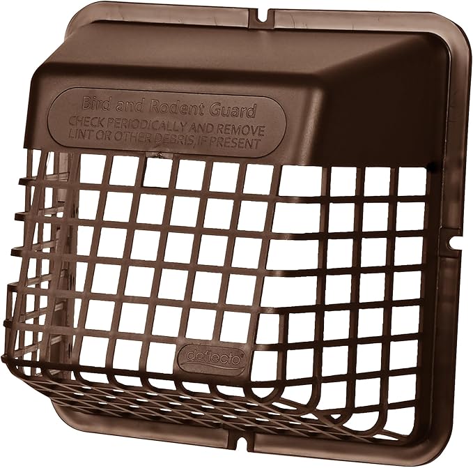 Deflecto Universal Bird Guard Dryer Vent Cover, For Use with 4 Inches Clothes Dryer Vents, Brown (UBGBB) - Image 2