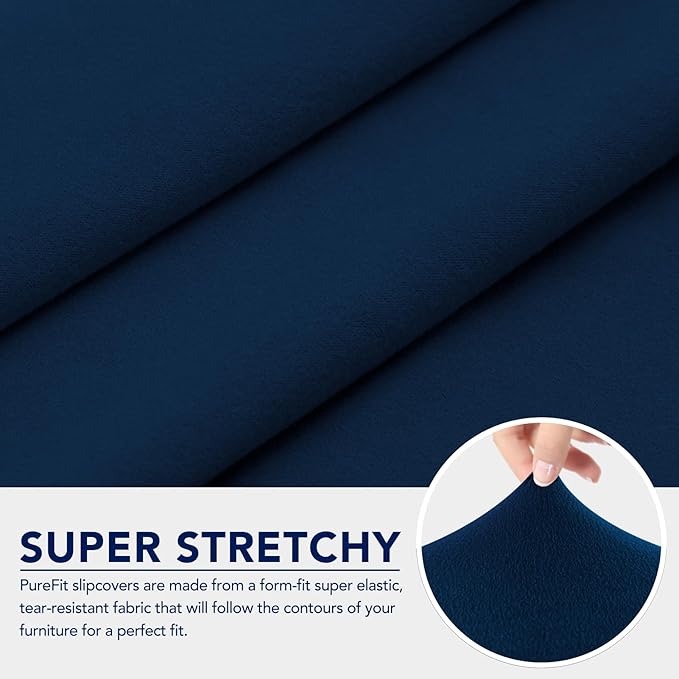 PureFit 100% Dual Waterproof Couch Cover Slipcovers for Couches and Sofas - Stretch Non Slip Fleece Sofa Covers Washable, Leakproof Furniture Protector for Kids, Pets, Dog (Chair, Navy) - Image 5