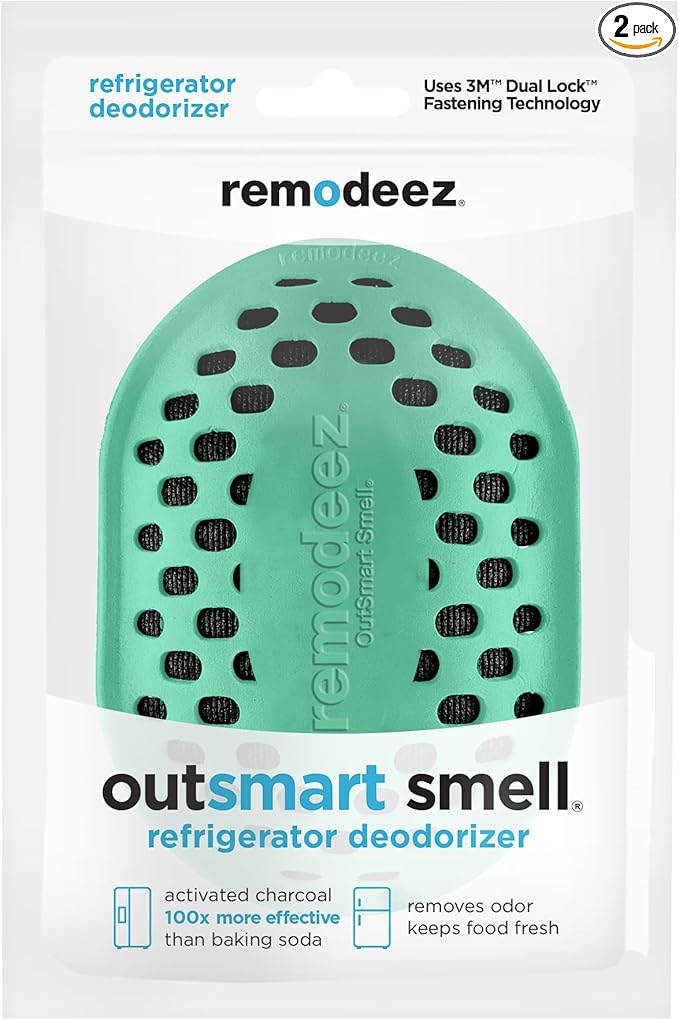 remodeez Refrigerator Deodorizer and Odor Eliminator, Activated Charcoal Bags, Charcoal Air Purifiers, Odor & Moisture Absorber (2pack) by remodeez