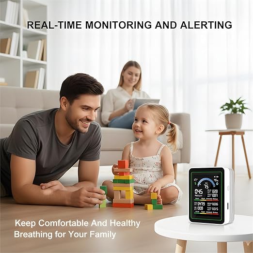 10 in 1 Smart Air Quality Monitor Indoor,Carbon Monoxide Detectors,Co2 Detector,Professional Air Quality Test Kit with CO2 | CO | TVOC | HCHO | Temp | AQI | PM2.5 | PM0.3 | PM10 - Image 6