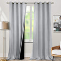BGment 100% Blackout Curtains 108 Inch Long 2 Panles Set, Thermal Insulated Total Light Locking Soundproof Grommet Curtains & Drapes for Living Room with Black Liner, 52 Inch Wide Each, Light Grey by BGment